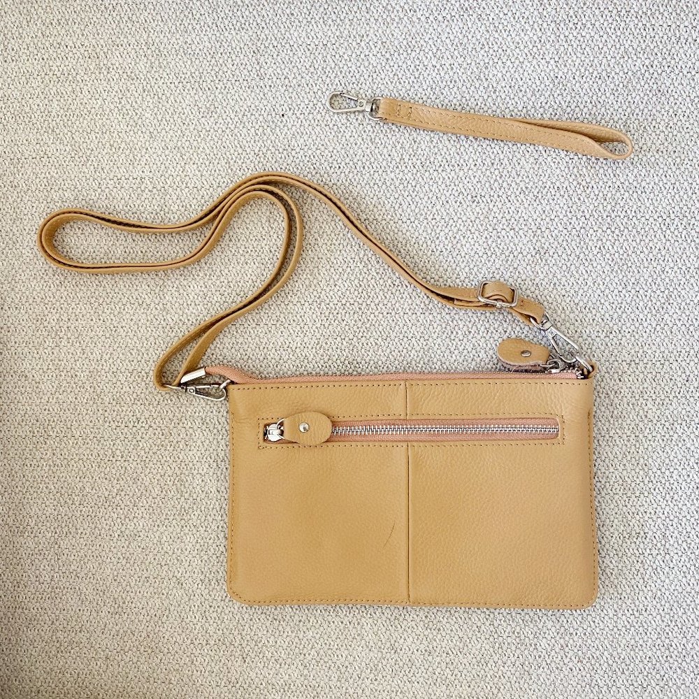 Befen Tan Convertible Crossbody Sling Clutch Purse